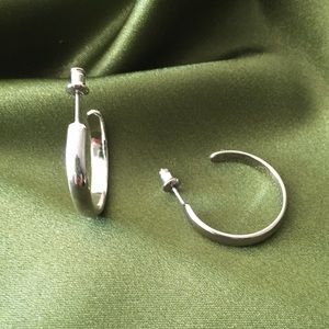 14K Gold Plated Silver Post 25mm Hoop Earrings